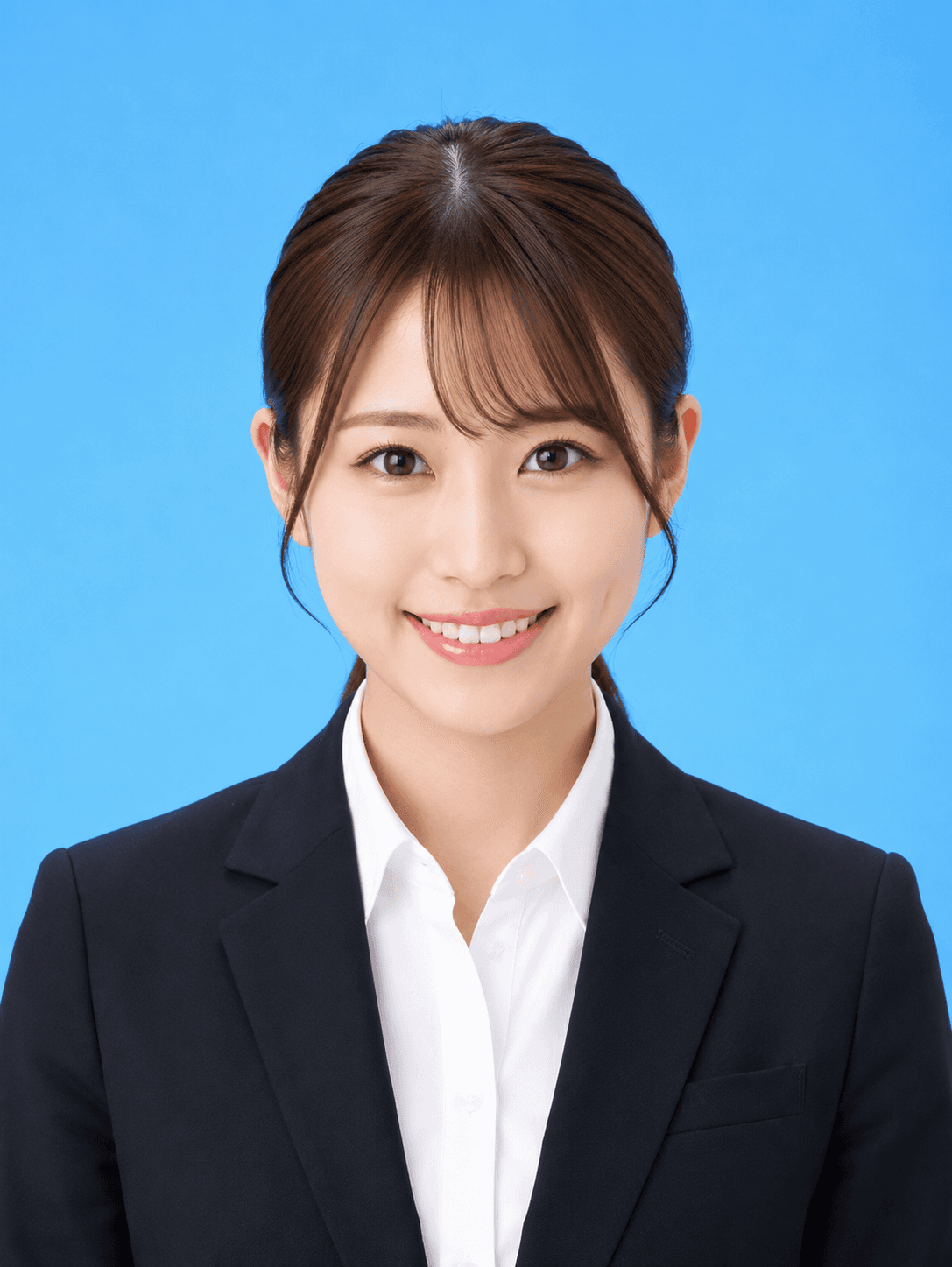 AI生成証明写真サンプル 20代女性